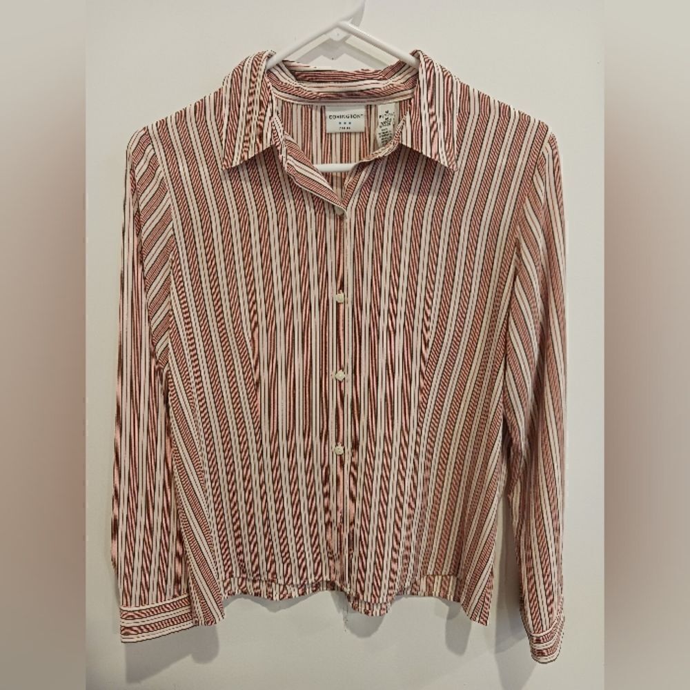 3 for $26 - COVINGTON Striped Button Up Woman's Blouse